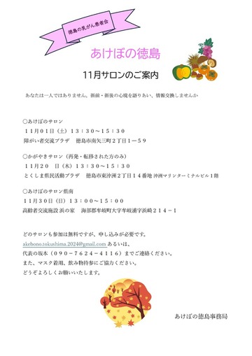 2025年11月 サロンのご案内