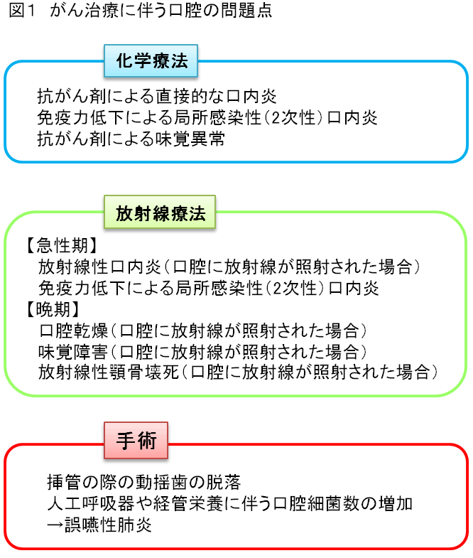 がん治療に伴う口腔の問題点（図1）